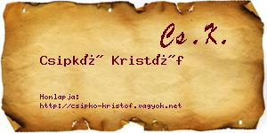 Csipkó Kristóf névjegykártya