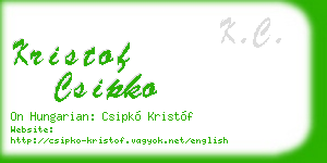 kristof csipko business card